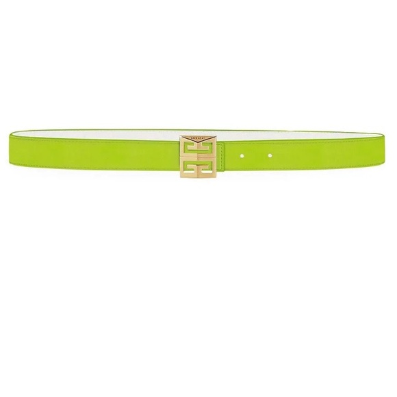 Givenchy 4G Buckle Reversible Leather Skinny Belt– Citrus Green - NEW WITH TAGS - Picture 12 of 12